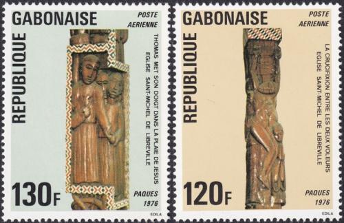 Potovn znmky Gabon 1976 Velikonoce, devoezby Mi# 586-87