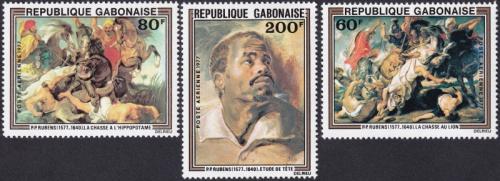 Potovn znmky Gabon 1977 Umn, Rubens Mi# 643-45