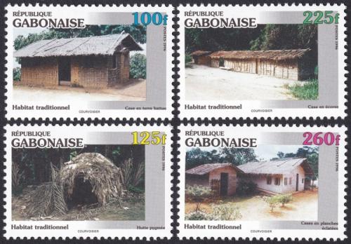 Potovn znmky Gabon 1996 Tradin bydlen Mi# 1335-38 