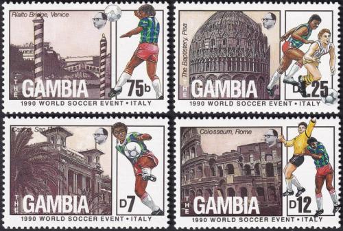 Potovn znmky Gambie 1989 MS ve fotbale Mi# 898-901