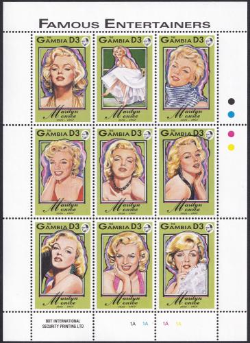 Potovn znmky Gambie 1993 Marilyn Monroe Mi# 1635-43 Kat 15