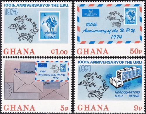 Potovn znmky Ghana 1974 Vro UPU Mi# 548-51