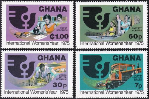 Potovn znmky Ghana 1975 Mezinrodn rok en Mi# 605-08