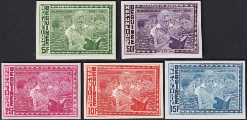 Potovn znmky Guinea 1964 Lidsk prva neperf. Mi# 242-46 B