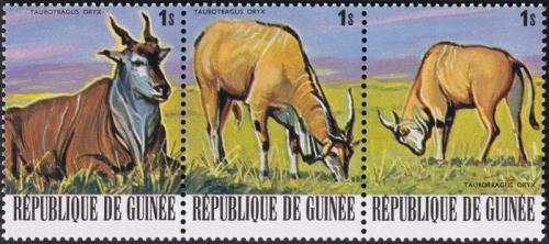Potovn znmky Guinea 1977 Antilopa los Mi# 793-95