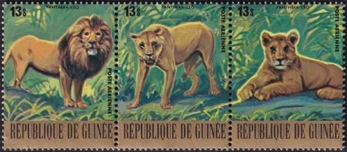 Potovn znmky Guinea 1977 Lev pustinn Mi# 826-28 Kat 8.10