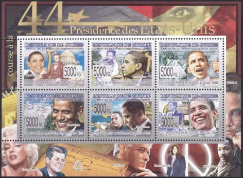 Potovn znmky Guinea 2008 Prezident Barack Obama 1A Mi# 6034-39 Kat 12