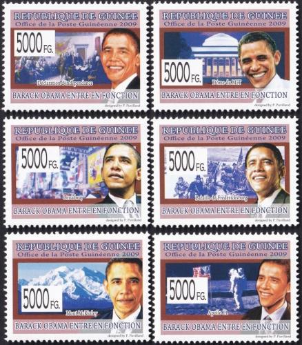 Potovn znmky Guinea 2008 Prezident Barack Obama 1B Mi# 6034-39 Kat 12