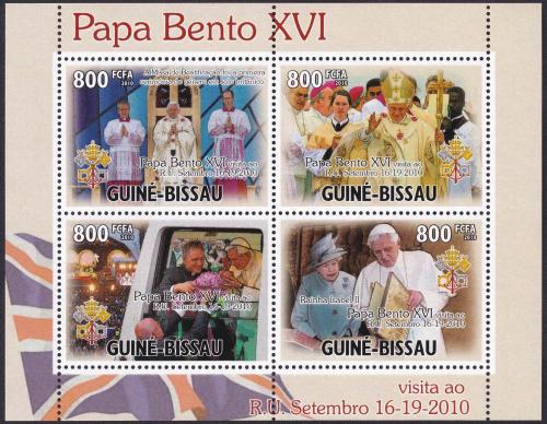 Potovn znmky Guinea-Bissau 2010 Pape Benedikt Mi# 5205-08 Kat 13