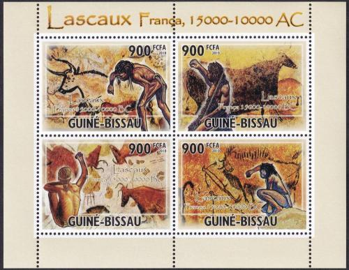 Potovn znmky Guinea-Bissau 2010 Skaln malby v Lascaux 1A Mi# 4920-23 Kat 14