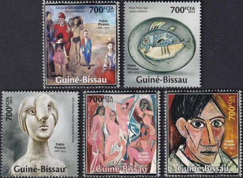 Potovn znmky Guinea-Bissau 2013 Umn, Pablo Picasso 1B Mi# 6760-64 Kat 14