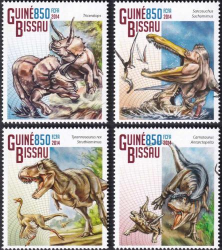 Potovn znmky Guinea-Bissau 2014 Dinosaui 1B Mi# 7523-26 Kat 14