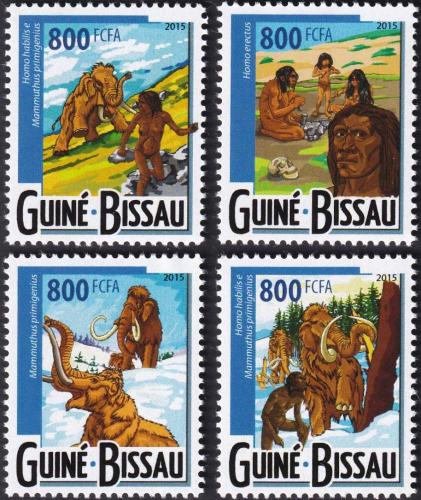 Potovn znmky Guinea-Bissau 2015 Mamut a pravk 1B Mi# 7852-55 Kat 13