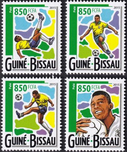 Potovn znmky Guinea-Bissau 2015 Pel, fotbalista 1B Mi# 7876-79 Kat 14