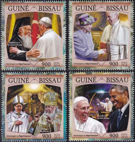 Potovn znmky Guinea-Bissau 2016 Pape Frantiek 1B Mi# 8679-82 Kat 13.50 - zvtit obrzek