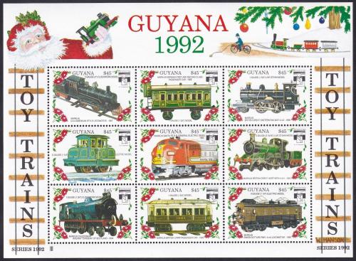 Potovn znmky Guyana 1992 Modely lokomotiv a vagn Mi# 3916-24