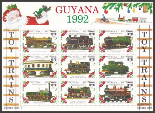 Potovn znmky Guyana 1992 Modely lokomotiv a vagn Mi# 3934-42