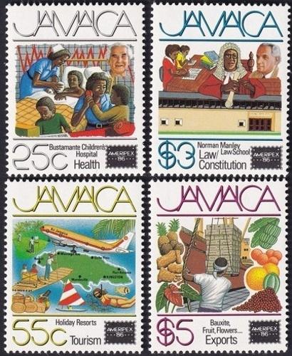 Potovn znmky Jamajka 1986 Vstava AMERIPEX Mi# 633-36 Kat 11