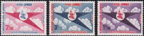 Potovn znmky Kamboda 1964 Krlovsk aerolinie, 8. vro Mi# 178-80