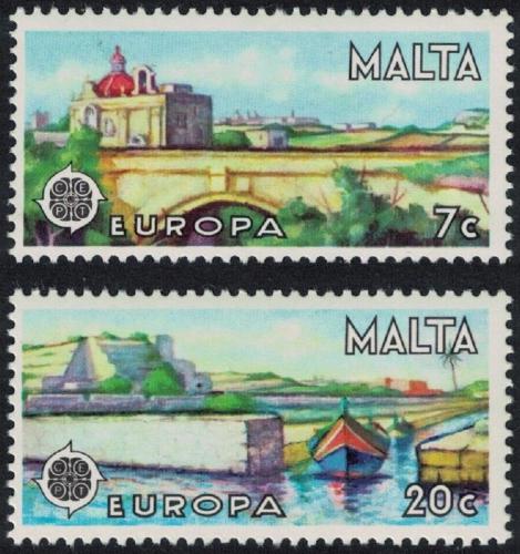 Potovn znmky Malta 1977 Evropa CEPT, krajina Mi# 554-55
