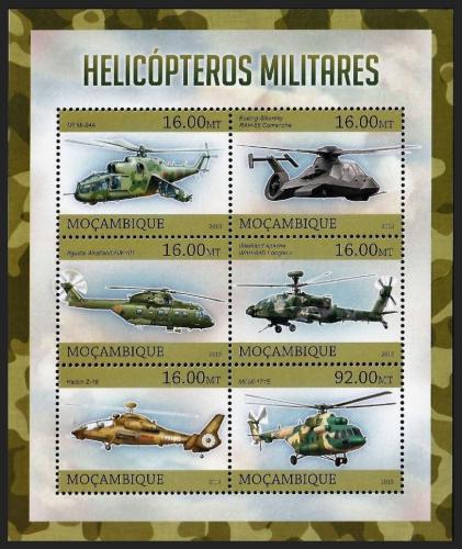 Potovn znmky Mosambik 2013 Vojensk helikoptry Mi# 6595-6600 Kat 10