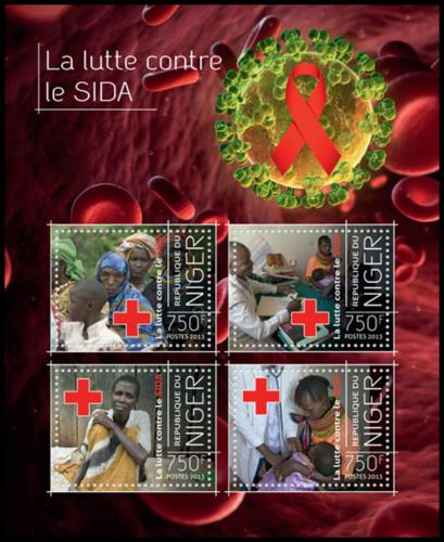 Potovn znmky Niger 2013 Boj proti AIDS Mi# 2631-34 Kat 12