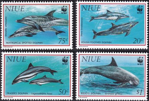 Potovn znmky Niue 1993 Delfni, WWF Mi# 822-25 Kat 14