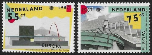 Potovn znmky Nizozem 1987 Evropa CEPT, modern architektura Mi# 1318-19