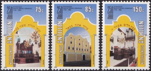 Potovn znmky Nizozemsk Antily 1982 Synagoga Mikv Israel-Emanuel Mi# 467-69