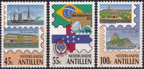 Potovn znmky Nizozemsk Antily 1983 Vstava BRASILIANA Mi# 494-96