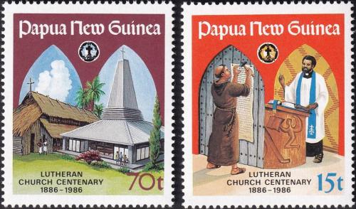 Potovn znmky Papua Nov Guinea 1986 Luternsk kostel Mi# 529-30