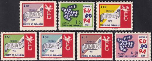 Potovn znmky Paraguay 1961 Europa TOP SET Mi# 986-92 Kat 55