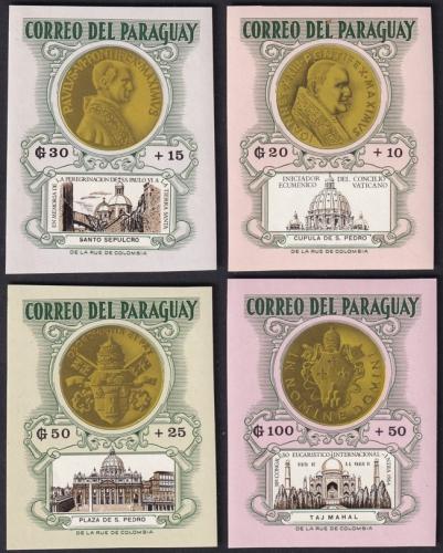 Potovn znmky Paraguay 1964 Papeovy medaile TOP SET 2A Mi# 1388-91 Kat 25