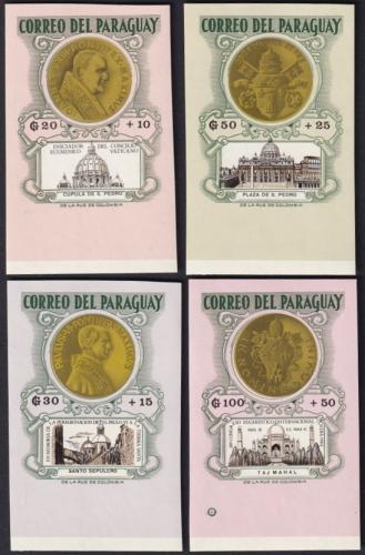 Potovn znmky Paraguay 1964 Papeovy medaile TOP SET Mi# 1388-91 Kat 25