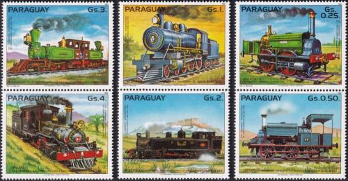 Potovn znmky Paraguay 1983 Parn lokomotivy Mi# 3579-84 Kat 6