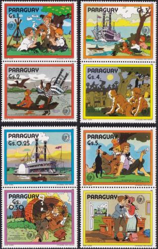 Potovn znmky Paraguay 1985 Romn Tom Sawyer s kupnem 1 Mi# 3887-93 Kat 6.50