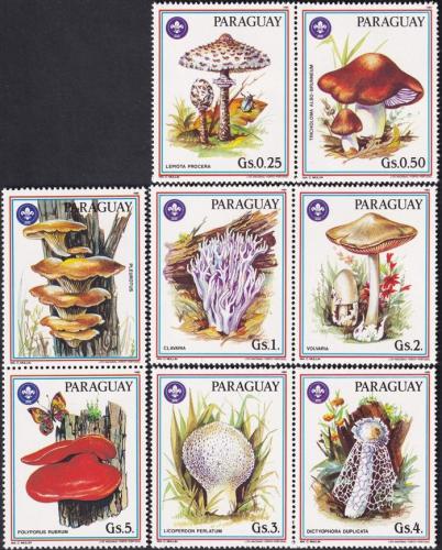 Potovn znmky Paraguay 1986 Houby s kupnem 1 Mi# 3950-56 Kat 10.50