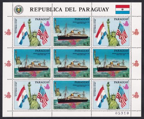 Potovn znmky Paraguay 1986 Lo a Socha svobody Mi# 4009 Bogen Kat 25