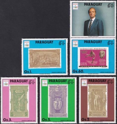 Potovn znmky Paraguay 1990 LOH Barcelona s kupnem 1 Mi# 4445-49 Kat 17 - zvtit obrzek