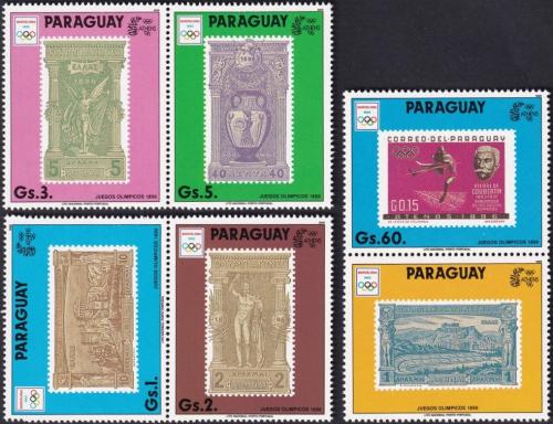 Potovn znmky Paraguay 1990 LOH Barcelona s kupnem 2 Mi# 4445-49 Kat 17 - zvtit obrzek