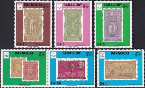 Potovn znmky Paraguay 1990 LOH Barcelona s kupnem 3 Mi# 4445-49 Kat 17