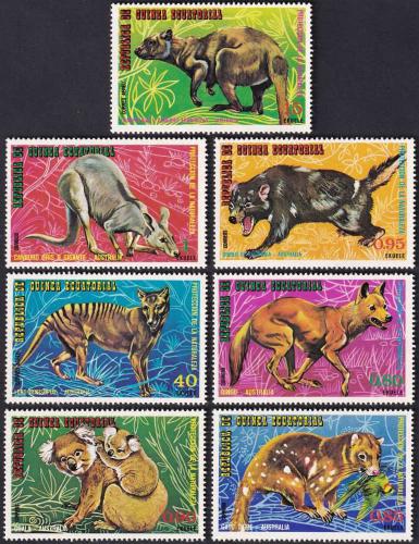 Potovn znmky Rovnkov Guinea 1974 Australsk fauna Mi# 467-73