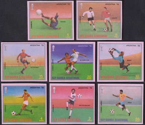 Potovn znmky Rovnkov Guinea 1977 MS ve fotbale neperf. Mi# 1153-60 B