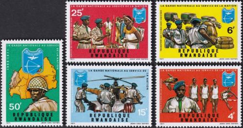 Potovn znmky Rwanda 1972 Nrodn garda Mi# 474-78