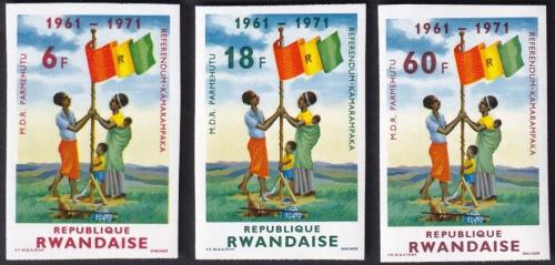 Potovn znmky Rwanda 1972 Nezvislost , neperf. Mi# 497-9 B Kat 15