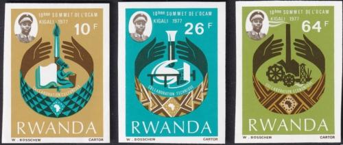 Potovn znmky Rwanda 1977 Konference, neperf. Mi# 860-62 Kat 16