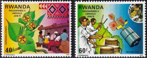 Potovn znmky Rwanda 1979 Vstava PHILEXAFRIQUE Mi# 982-83