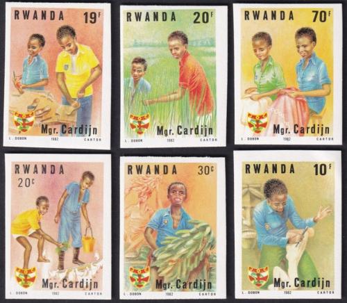 Potovn znmky Rwanda 1983 Aktivity neperf. Mi# 1234-35,1237-40 B Kat 8.50