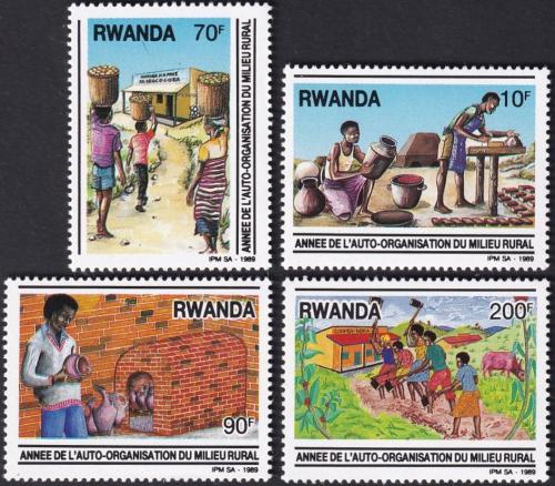 Potovn znmky Rwanda 1989 Vesnice Mi# 1417-20