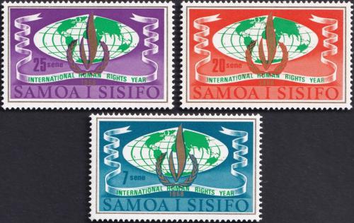 Potovn znmky Samoa 1968 Mezinrodn rok lidskch prv Mi# 182-84